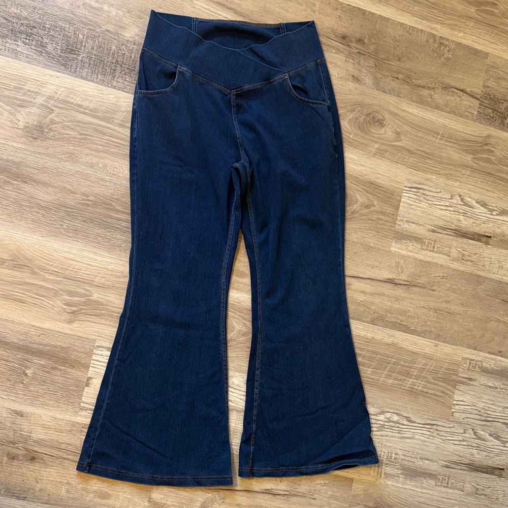 HALARA Dark Blue Flare Jeans